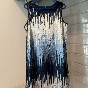 Cynthia Rowley Navy and Silver Sequin Dress